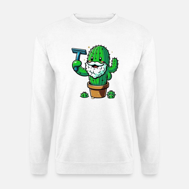 Cactus rasiert sich den Bart - Unisex Pullover - Weiß