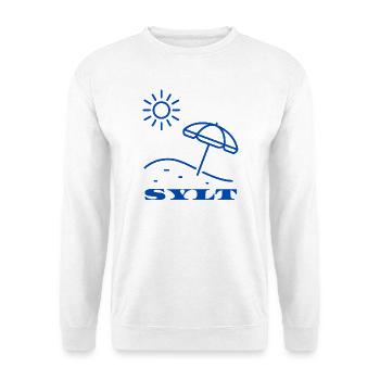SYLT Sun and Beach Umbrella Illustration - Unisex Sweatshirt - white - Front