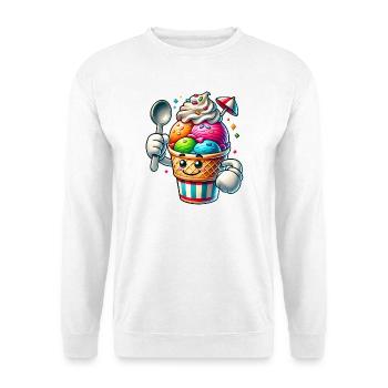 cheerful cartoon ice cream motif for summer fun - Unisex Sweatshirt - white - Front