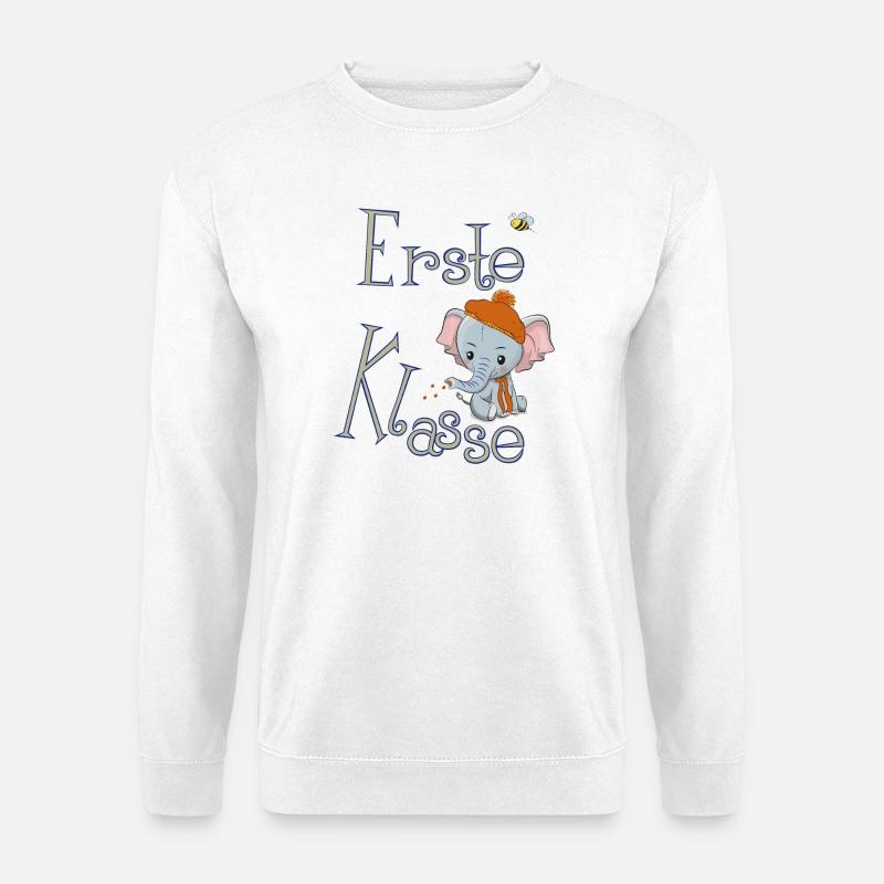 First Class, Elephant - Unisex Sweatshirt - white