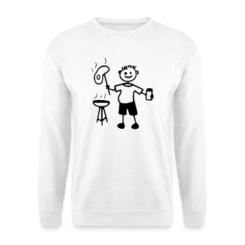 Joie des grillades, du barbecue et des fêtes sur le gril non encadré - Sweat-shirt Unisexe - blanc - Devant