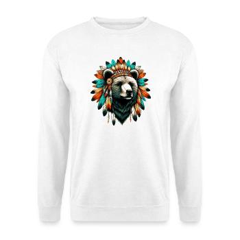 Ours amérindien Peaux-rouges d’Amérique - Sweat-shirt Unisexe - blanc - Devant