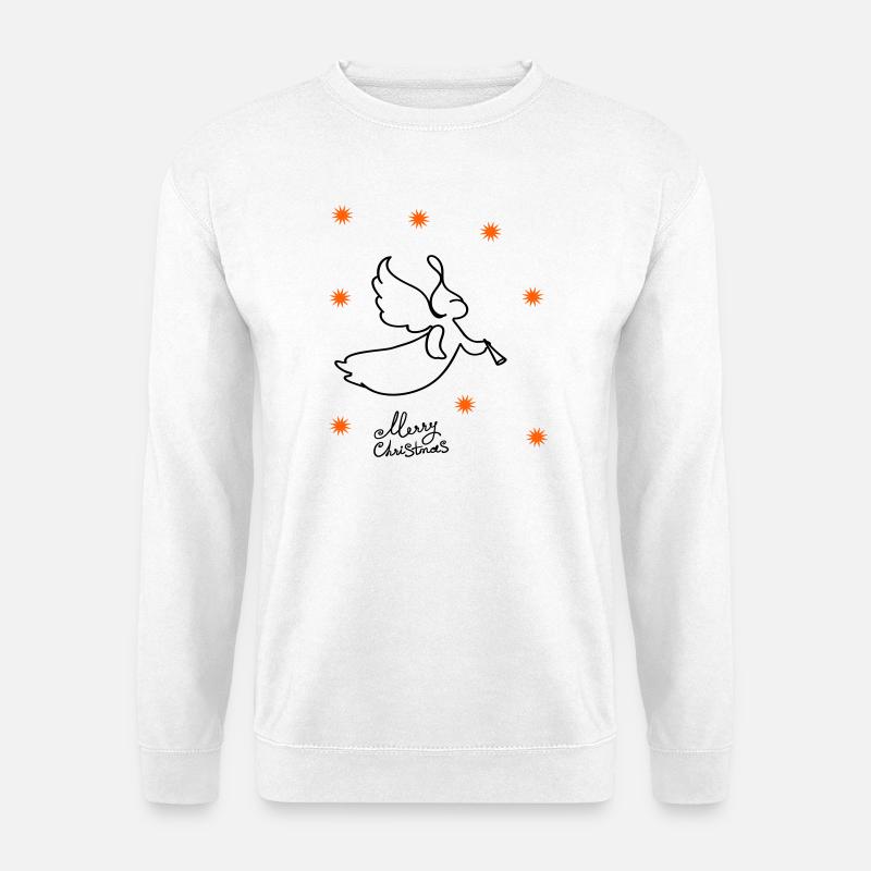 Merry Christmas, Engel mit Sterne - Unisex Pullover - Weiß