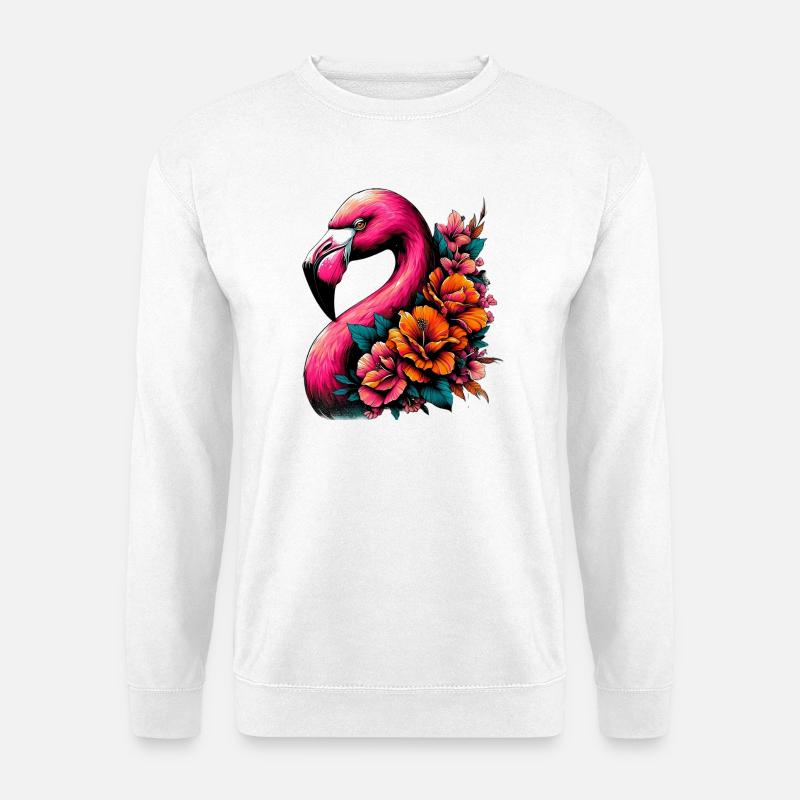 Flamingo - Unisex Pullover - Weiß