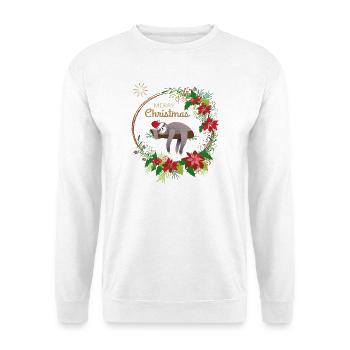 Sloth wishes Merry Christmas - Unisex Sweatshirt - white - Front