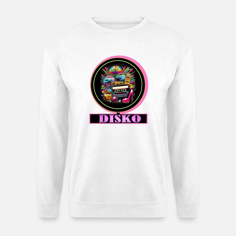 Disco Retro Cassette Neon Gloss - Sweat-shirt Unisexe - blanc