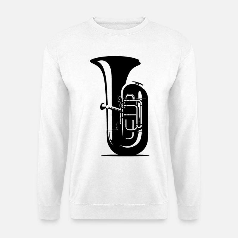 Tuba Zeichnung - Unisex Pullover - Weiß