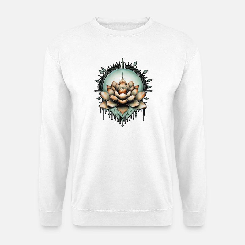 Meditative elegance. Exquisite lotus flower - Unisex Sweatshirt - white