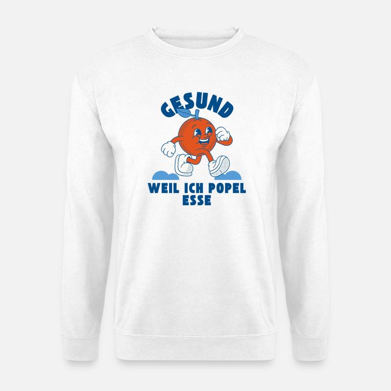 Gesund, weil ich Popel esse – frecher Spruch - Unisex Pullover - Weiß