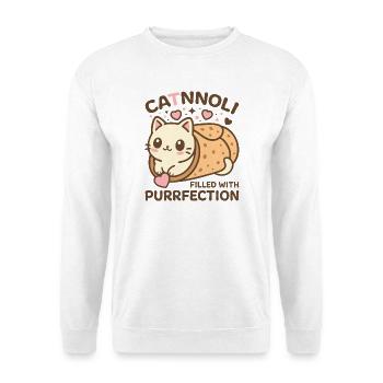 Kawaii Cat Cannoli - Purrfectly Cute - Unisex Sweatshirt - white - Front