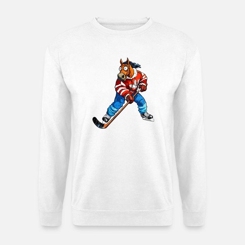 Eishockey Pferd - Unisex Pullover - Weiß