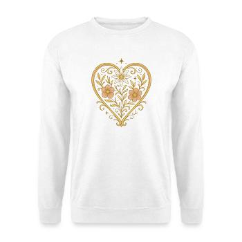 Blumenherz mit Edelweiß - Unisex Pullover - Weiß - Vorne