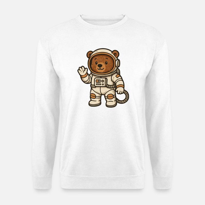 Niedlicher Bär im Astronautenanzug - Unisex Pullover - Weiß