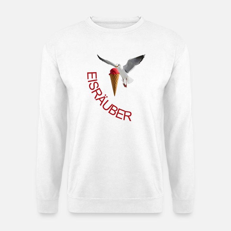 Möwe mit Eiscreme Eisräuber - Unisex Sweatshirt - white