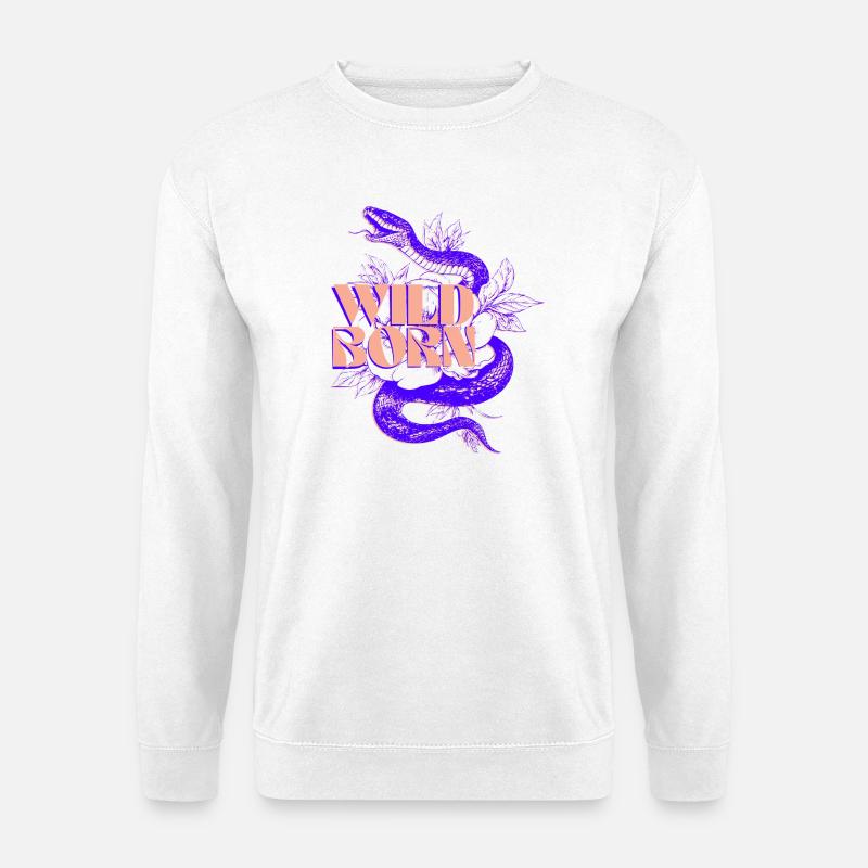 Wild geborene Schlange Illustration - Unisex Pullover - Weiß