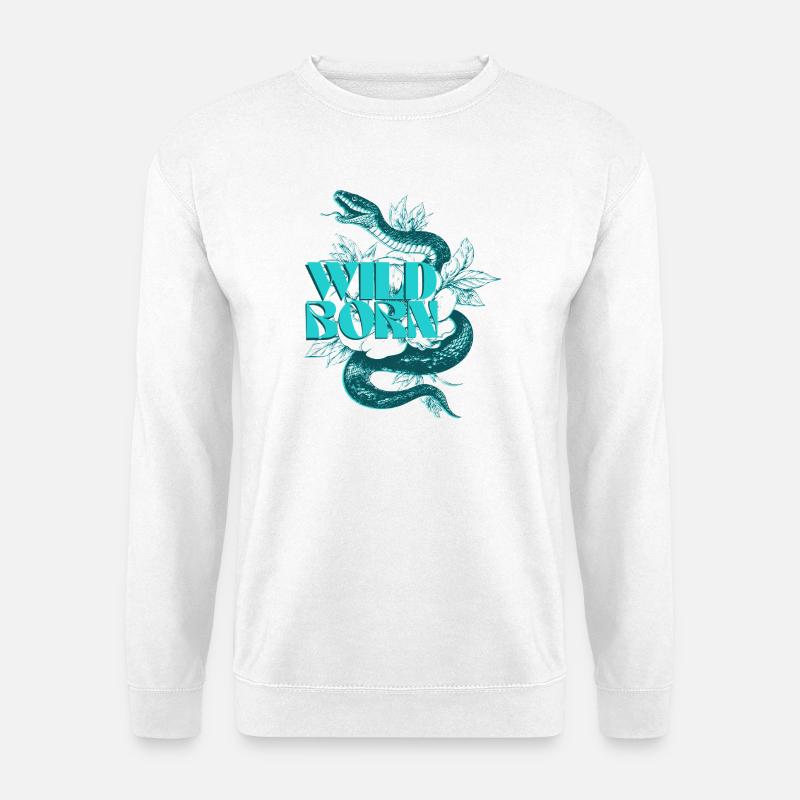 Wild Born Snake Botanisches Design - Unisex Pullover - Weiß