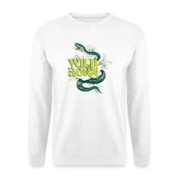 Wild Born Snake and Leaf Design - Unisex Sweatshirt - white - Front
