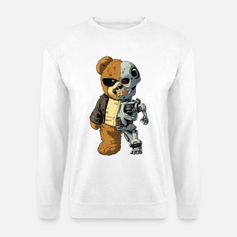 Ours Robot Cyborg - Sweat-shirt Unisexe - blanc