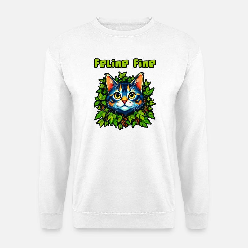 Katze fein #1 - Unisex Pullover - Weiß