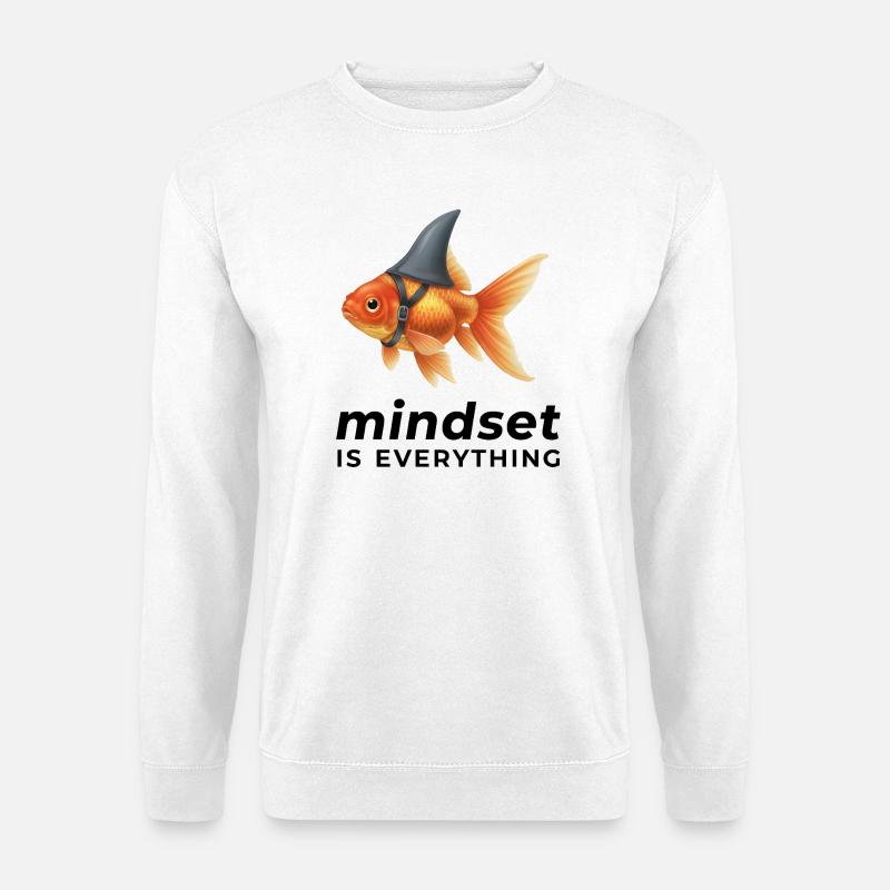 Goldfish Mindset Helm - Unisex Pullover - Weiß