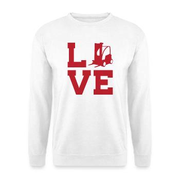 L’amour de l’entrepôt et de l’expédition de fret – chariots élévateurs - Sweat-shirt Unisexe - blanc - Devant