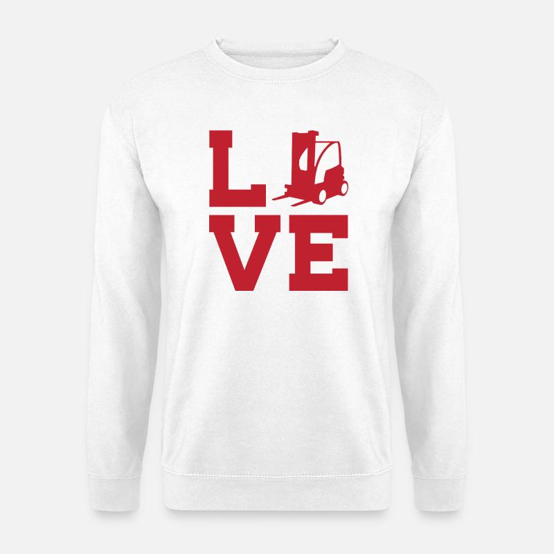 Liebe zum Lager  und Spedition– Gabelstapler - Unisex Pullover - Weiß
