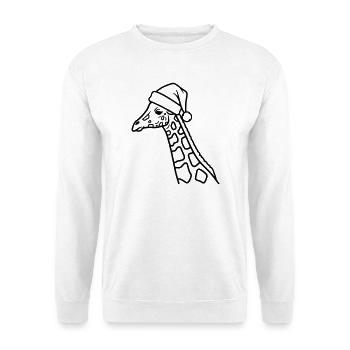 Weihnachtsgiraffe Cartoon Illustration - Unisex Pullover - Weiß - Vorne