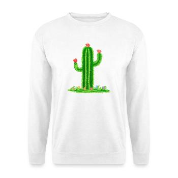 Cactus with flower - Unisex Sweatshirt - white - Front