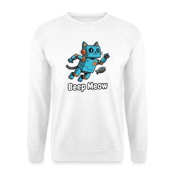 Blue robot cat Beep Meow - Unisex Sweatshirt - white - Front