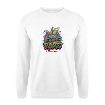 Trevi Graffiti Rom - Unisex Pullover - Weiß - Vorne - Alina (178cm) & Michal (187cm)