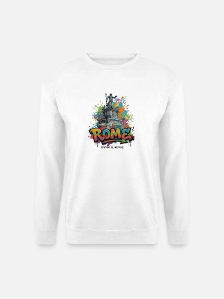Römische Graffiti-Skulptur Splash - Unisex Pullover - Weiß