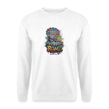 Fontana Graffiti Roma Neon - Unisex Pullover - Weiß - Vorne - Alina (178cm) & Michal (187cm)