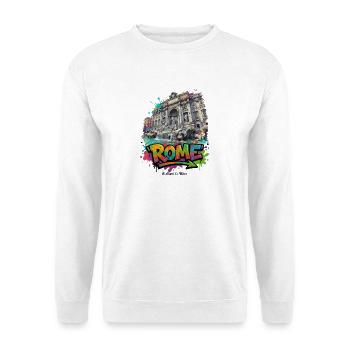 Trevi Fountain, Rome, Italy – Baroque Sea of Stone - Unisex Pullover - Weiß - Vorne - Alina (178cm) & Michal (187cm)