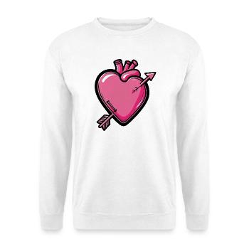 Herzpfeil Comic Pink - Unisex Pullover - Weiß - Vorne