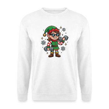 Entraînement amusant pour femmes avec des gestes d’elfe de Noël - Sweat-shirt Unisexe - blanc - Devant