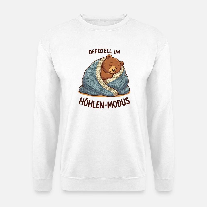 Kuschelbär im Höhlenmodus - Unisex Pullover - Weiß