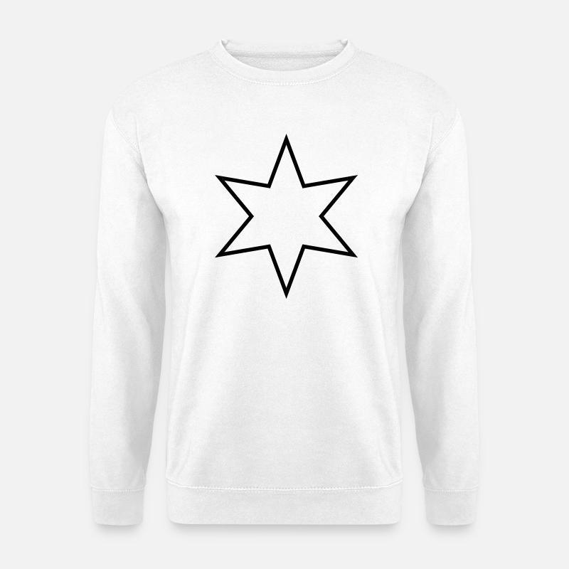 Stern mit sechs Zacken - sechszackiger Stern - Unisex Pullover - Weiß