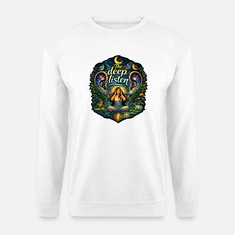 Die Tiefe Hört Himmlische Nacht - Unisex Pullover - Weiß