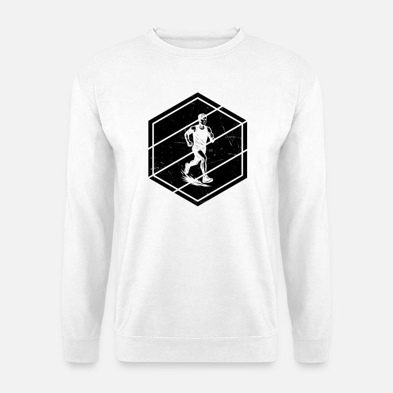 Charakterstarkes Running Design - Unisex Pullover - Weiß