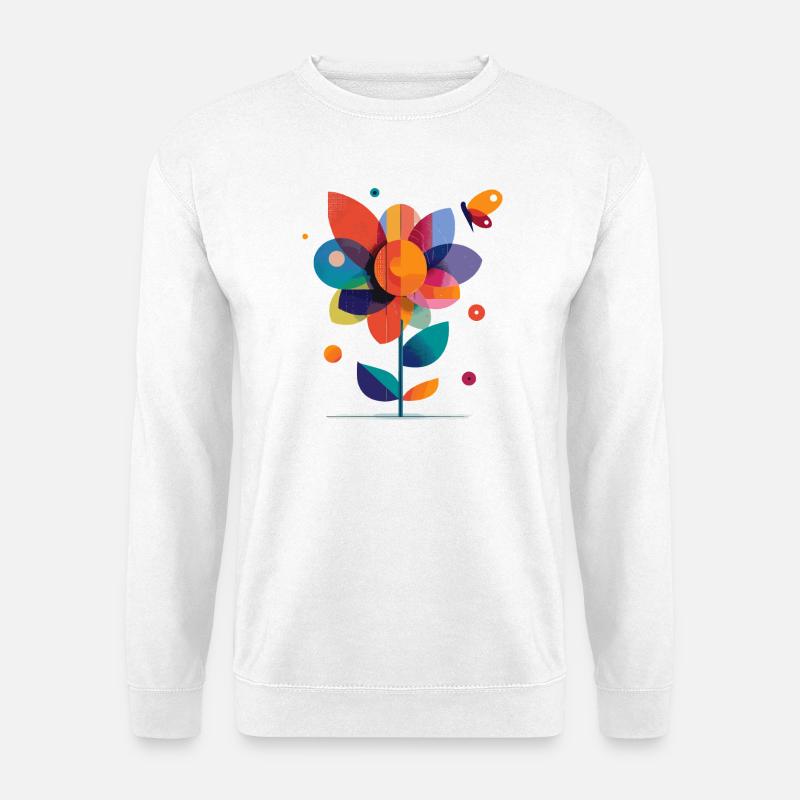 bunte Blume - Unisex Pullover - Weiß