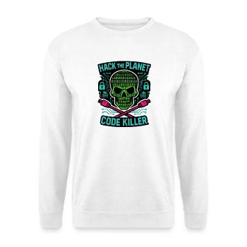 Cybersicherheit: Hack den Planeten - Unisex Pullover - Weiß - Vorne