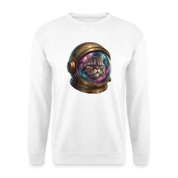 Cat astronaut in space helmet - Unisex Sweatshirt - white - Front