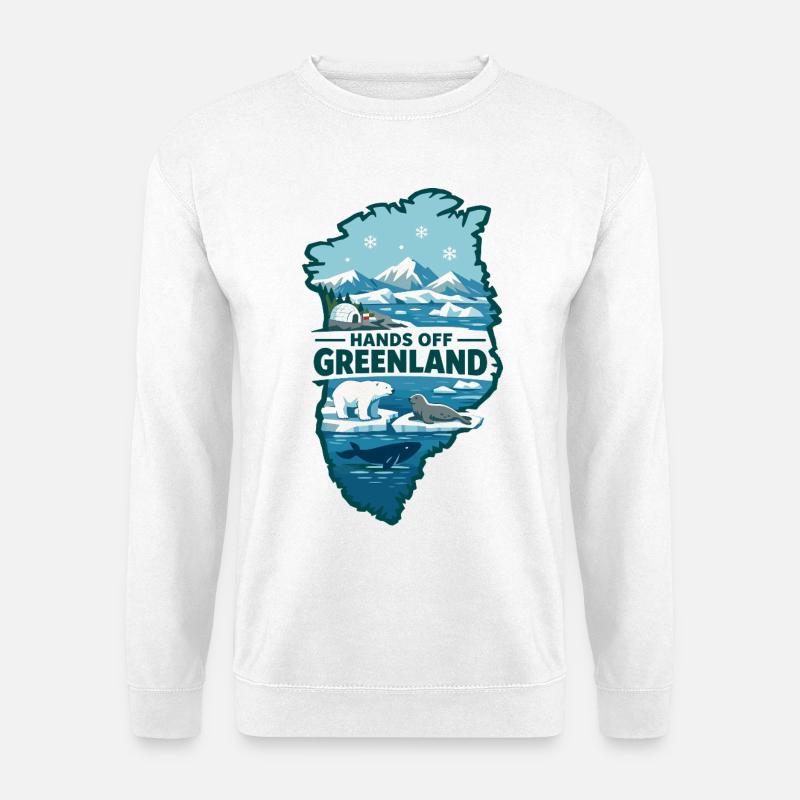Hands Off Grönland  - Unisex Pullover - Weiß