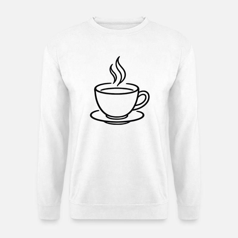Coffee cup in minimal lines - Unisex Sweatshirt - white