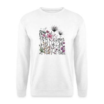 Blumen - Unisex Pullover - Weiß - Vorne