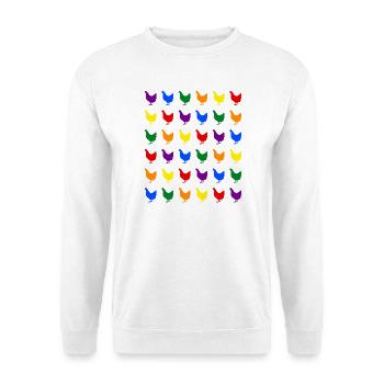 Des poulets arc-en-ciel - Sweat-shirt Unisexe - blanc - Devant