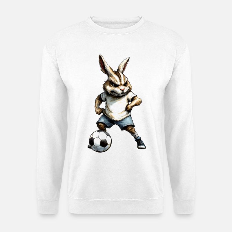 Fussballer Hase - Unisex Pullover - Weiß