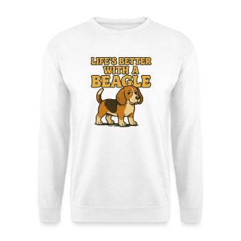 Beagle-Leben besser mit einem Beagle - Unisex Pullover - Weiß - Vorne
