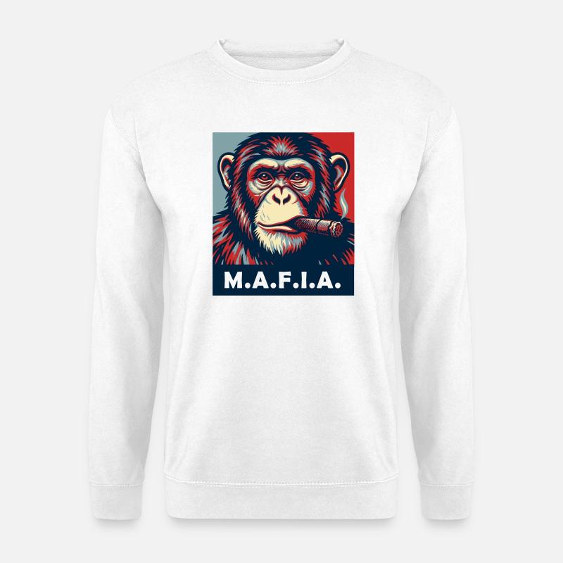 Pop Art Chimp with Cigar - Unisex Sweatshirt - white