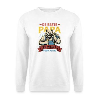 Beste Papa, Leuk Vaderdag Shirt of Hoodie - Unisex Pullover - Weiß - Vorne